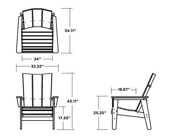 POLYWOOD® Modern Grand Upright Adirondack Chair