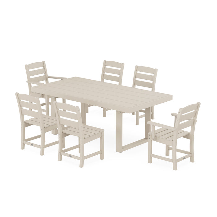 POLYWOOD Lakeside 7-Piece Dining Set with Trestle Legs