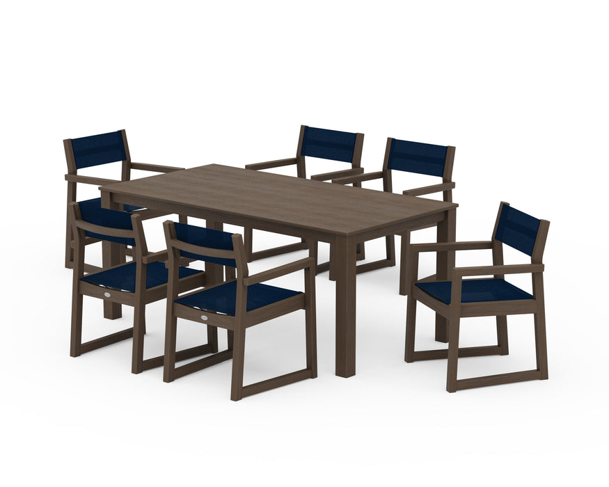 POLYWOOD® EDGE Sling Arm Chair 7-Piece Parsons Dining Set