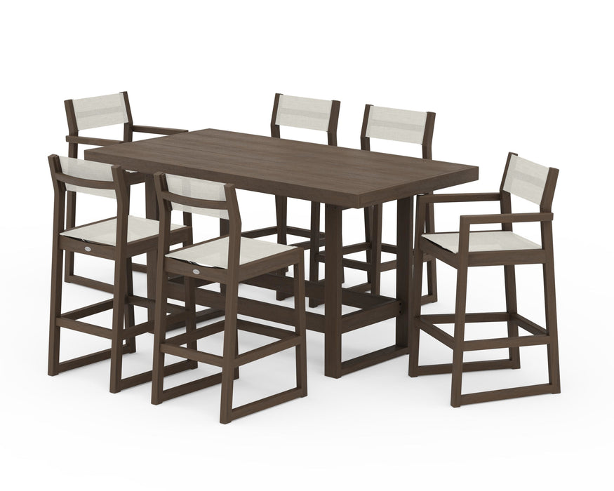 POLYWOOD® EDGE Sling 7-Piece Bar Table Set