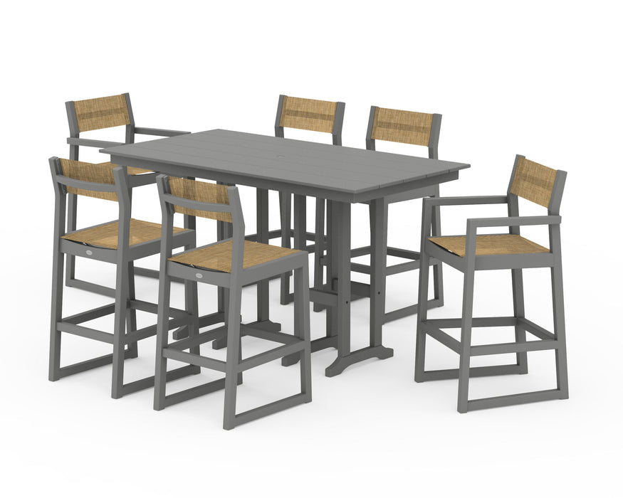 POLYWOOD® EDGE Sling 7-Piece Farmhouse Bar Set