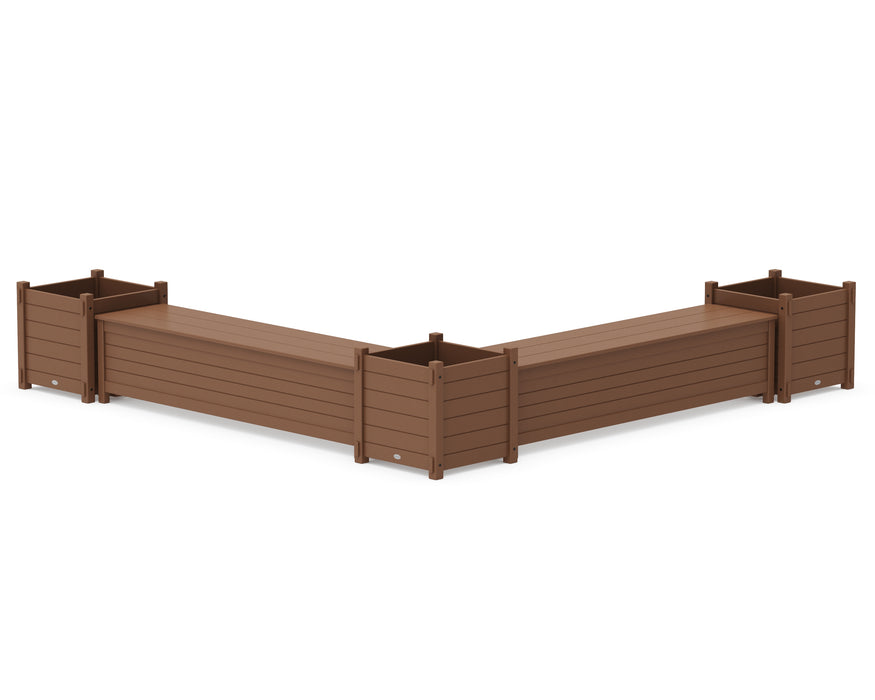 POLYWOOD® 72" Nautical L- Shaped Planter Storage Bench Corner Set- Large
