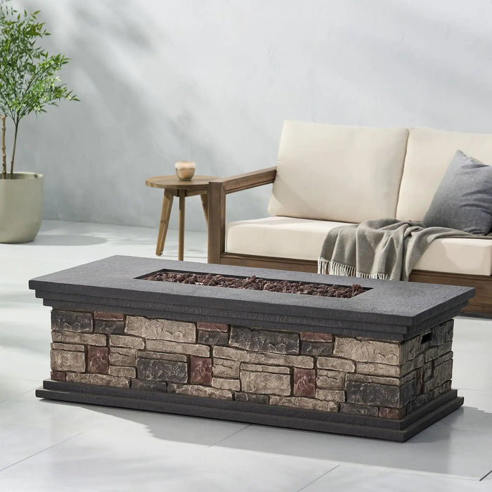 Fire Pit With Lightweight Concrete and Steel Frame