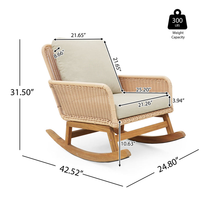 Minimalist Rocking Chir Contemporary Minimalist Wicker Rocking Chair With Soft Cushions ...