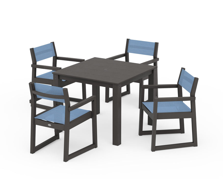 POLYWOOD® EDGE Sling Arm Chair 5-Piece Parsons Dining Set