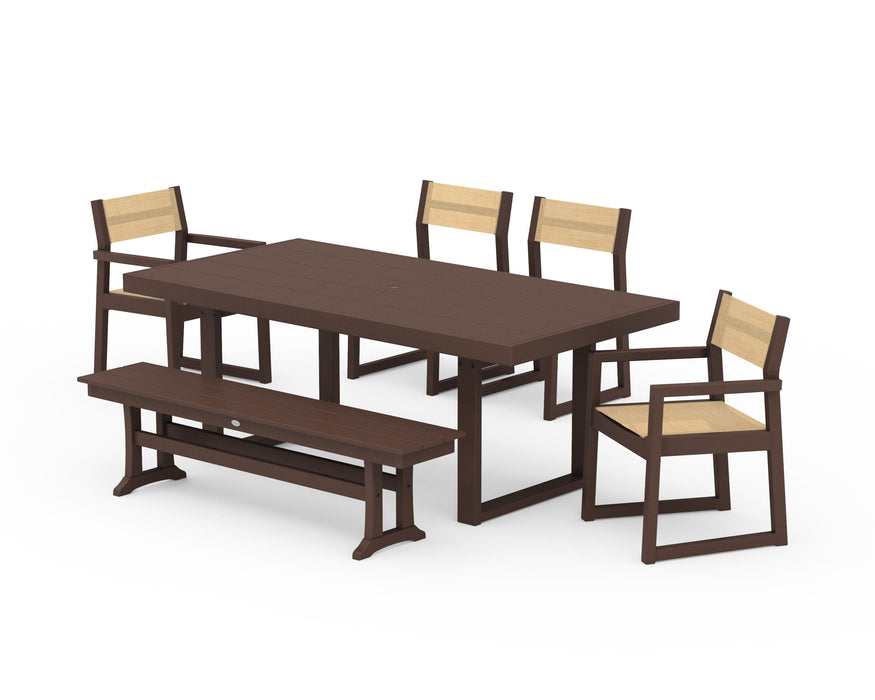 POLYWOOD® EDGE Sling 6-Piece Dining Set with Bench