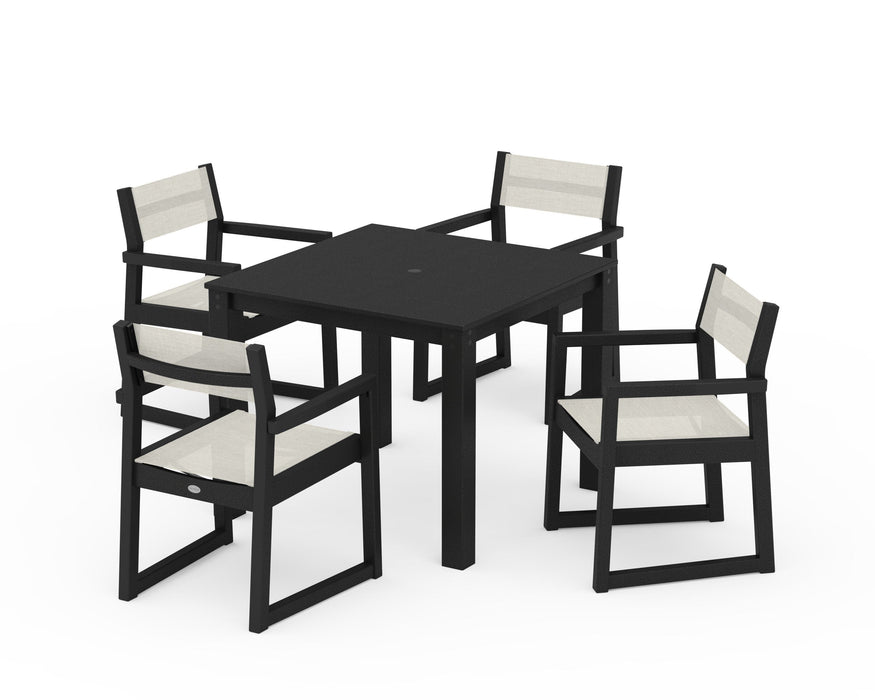 POLYWOOD® EDGE Sling Arm Chair 5-Piece Parsons Dining Set