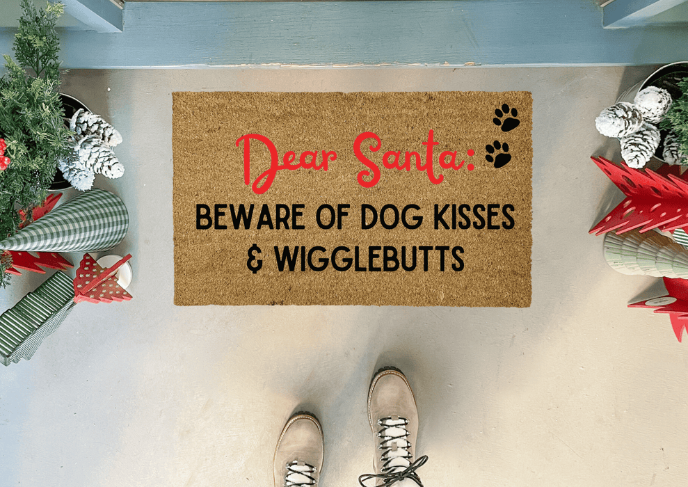 Funny Dog Doormat for Christmas