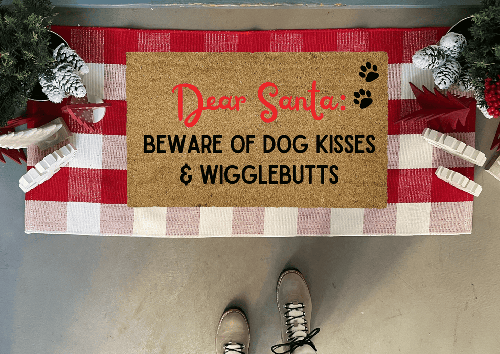 Funny Dog Doormat for Christmas