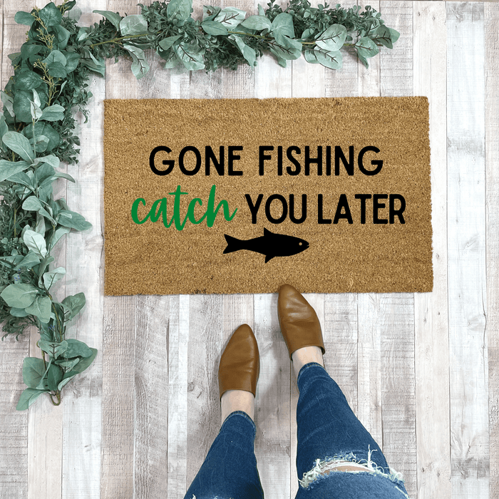 Funny Gone Fishing Doormat