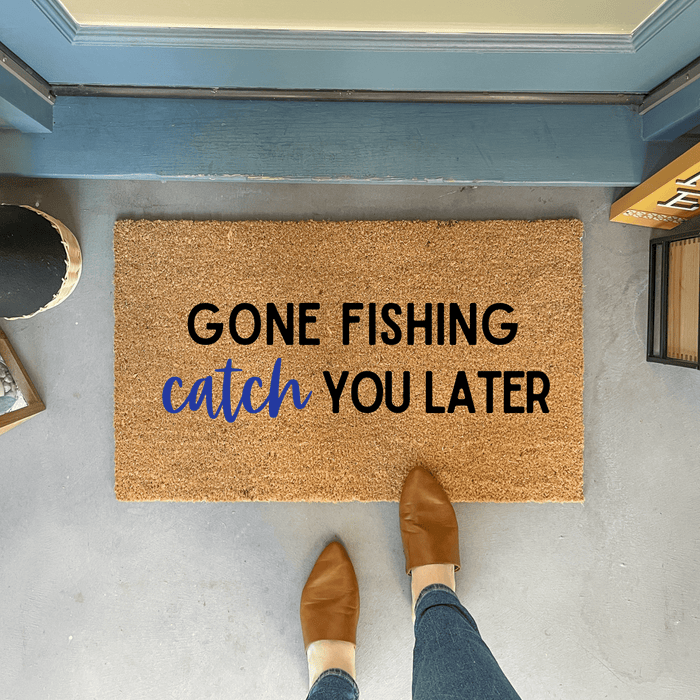 Funny Gone Fishing Doormat