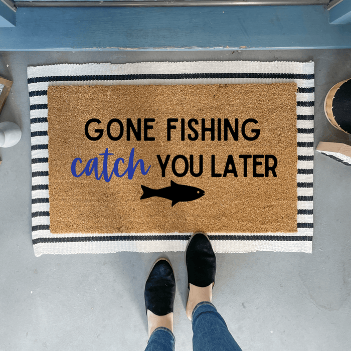 Funny Gone Fishing Doormat