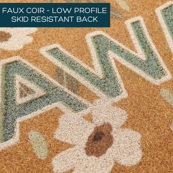 Low Profile Funny GO AWAY Doormat with Flowers