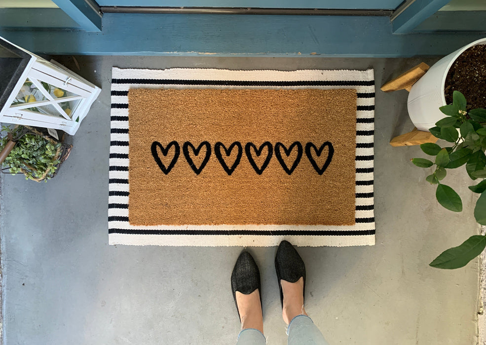 Modern Hearts Door Mat