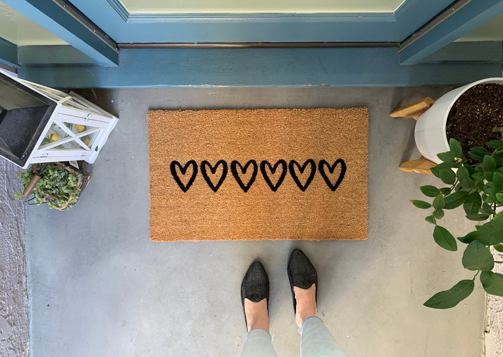 Modern Hearts Door Mat
