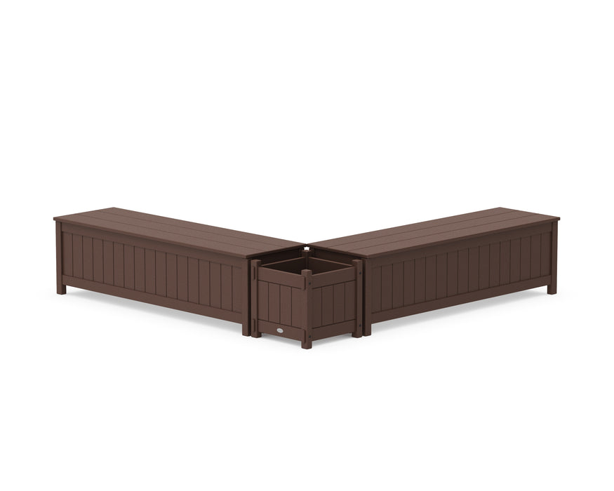 POLYWOOD® 60" Vineyard L- Shaped Planter Storage Bench Set