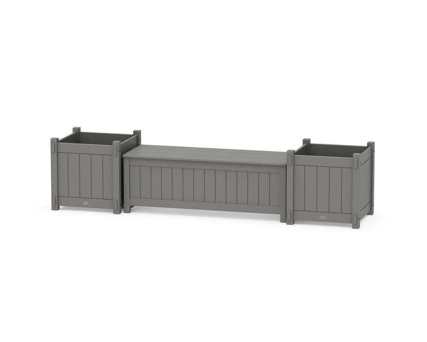 POLYWOOD® 48" Vineyard Straight Planter Storage Bench Set- Large