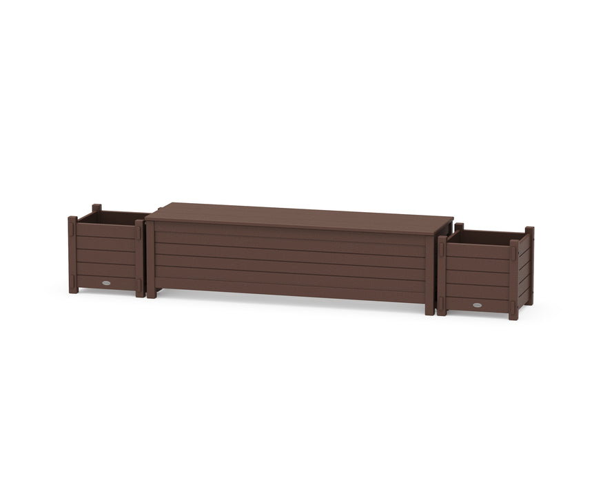 POLYWOOD® 60" Nautical Straight Planter Storage Bench Set