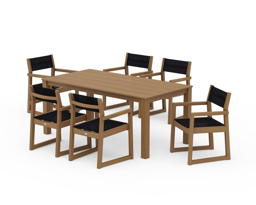 POLYWOOD® EDGE Sling Arm Chair 7-Piece Parsons Dining Set