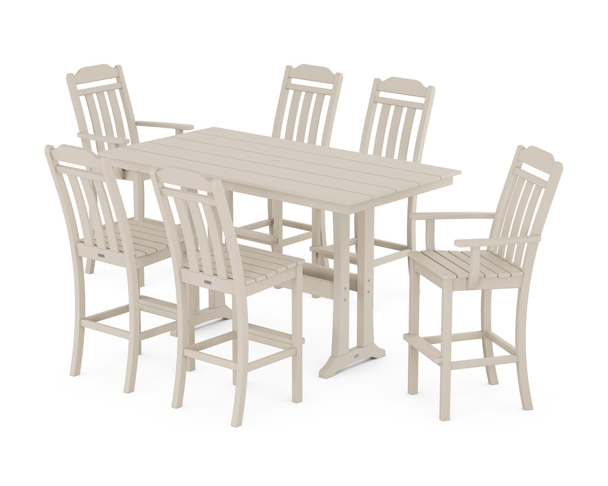 Country Living by POLYWOOD 7-Piece Farmhouse Bar Set with Trestle Legs