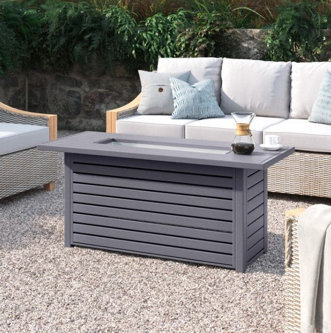 The 50,000 BTU Stainless Steel Fire Pit Table with Lid