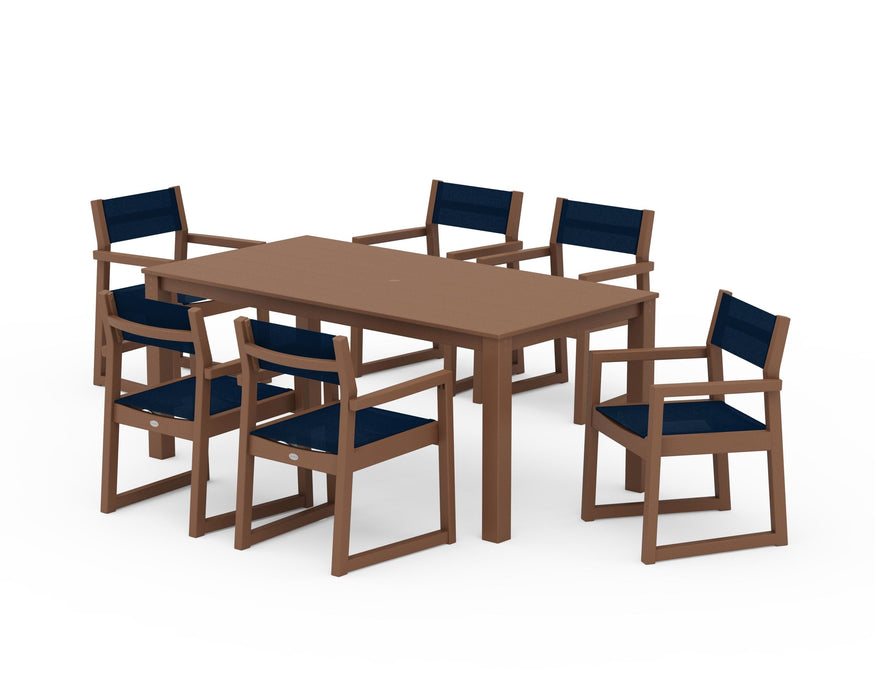 POLYWOOD® EDGE Sling Arm Chair 7-Piece Parsons Dining Set