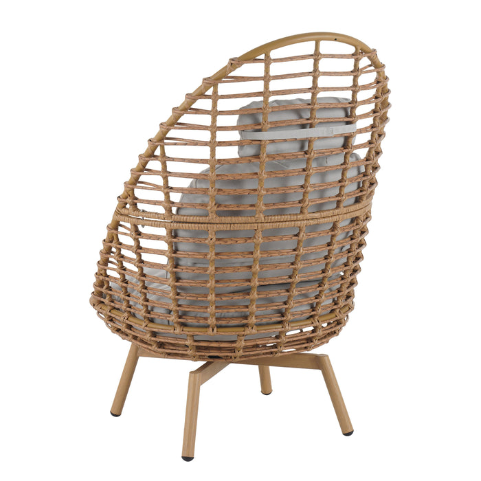 Ellis Outdoor Wicker High-Back Swivel Lounge Chair