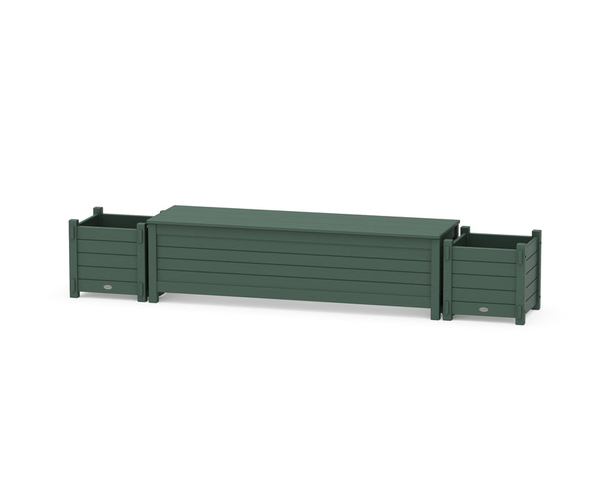 POLYWOOD® 60" Nautical Straight Planter Storage Bench Set
