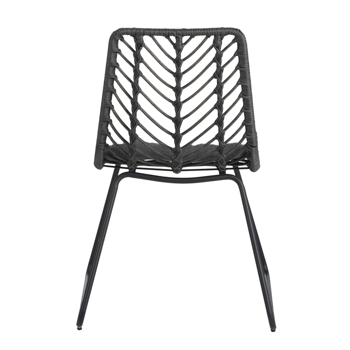 7-Piece Outdoor Dining Set for 6 with Acacia Wood Table and Rattan Chairs