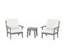 POLYWOOD Oxford 3-Piece Deep Seating Set in Slate Grey / Natural Linen