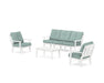 POLYWOOD Mission 4-Piece Deep Seating Set with Sofa in White / Glacier Spa