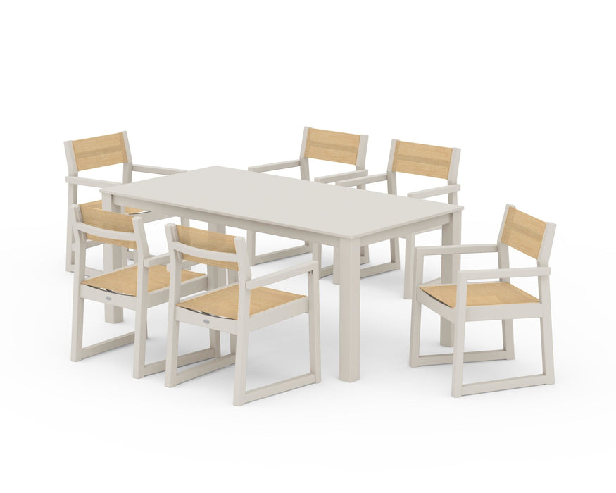 POLYWOOD® EDGE Sling Arm Chair 7-Piece Parsons Dining Set