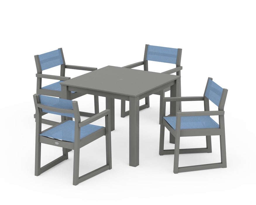 POLYWOOD® EDGE Sling Arm Chair 5-Piece Parsons Dining Set