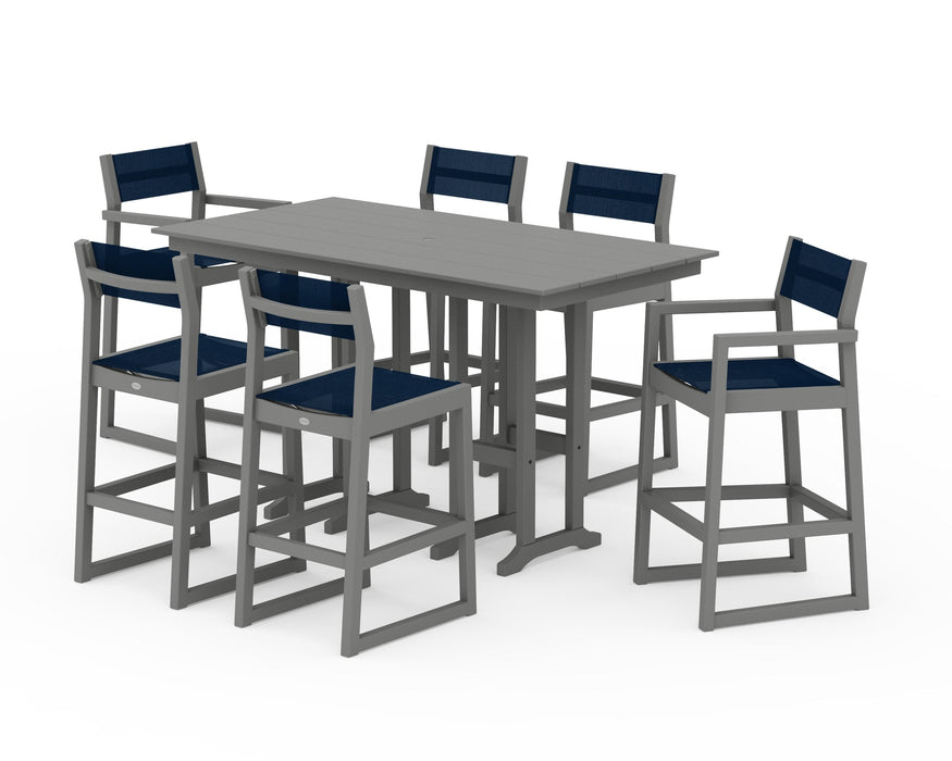 POLYWOOD® EDGE Sling 7-Piece Farmhouse Bar Set