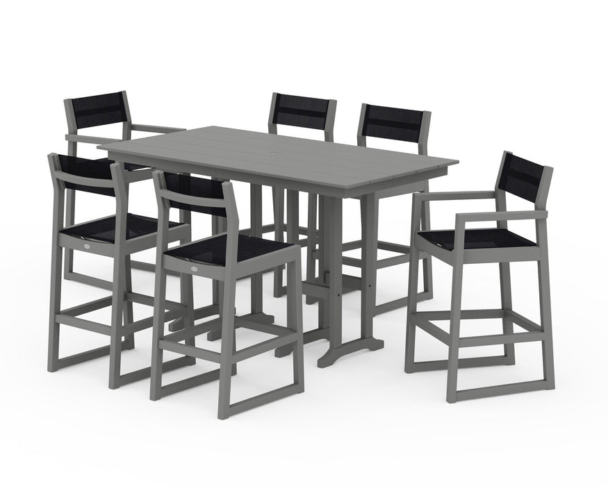 POLYWOOD® EDGE Sling 7-Piece Farmhouse Bar Set