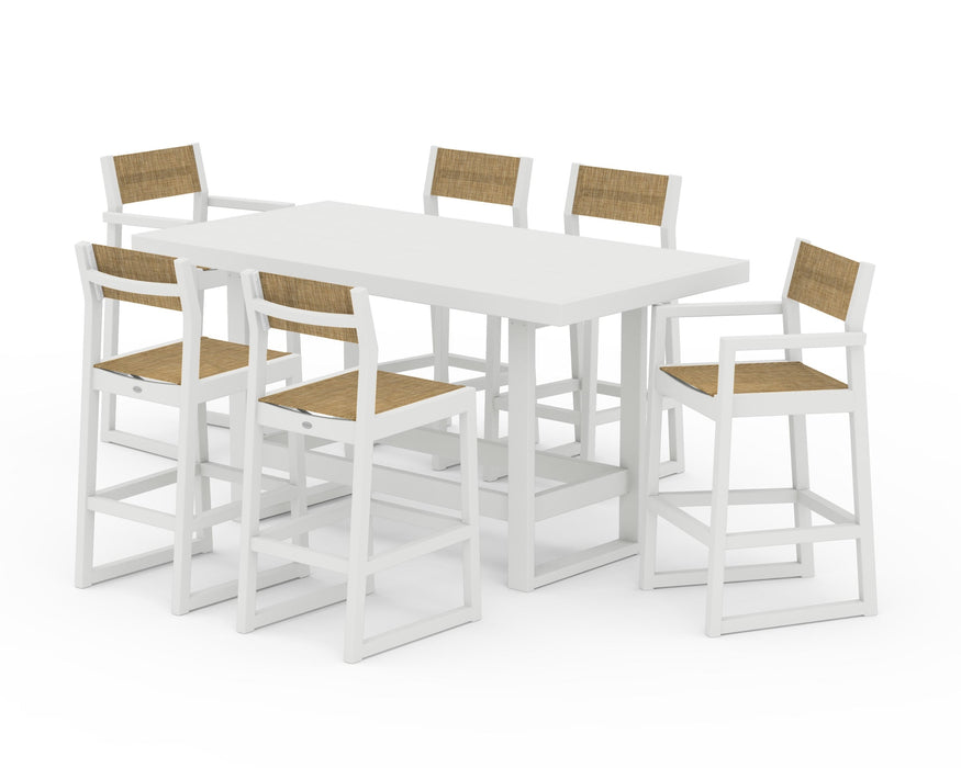 POLYWOOD® EDGE Sling 7-Piece Bar Table Set