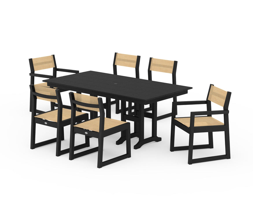 POLYWOOD® EDGE Sling 7-Piece Farmhouse Dining Set