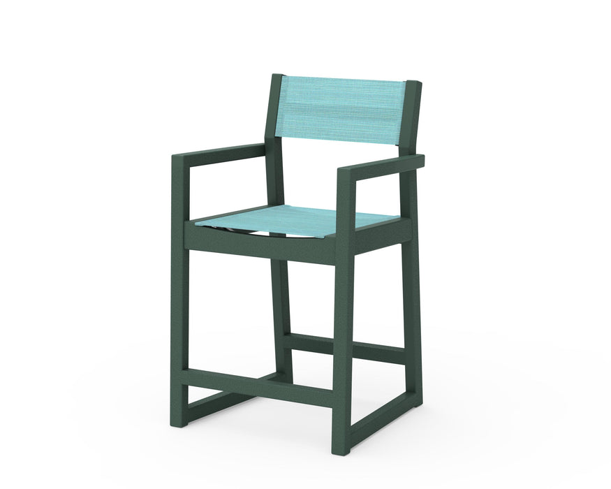 POLYWOOD® EDGE Sling Counter Arm Chair