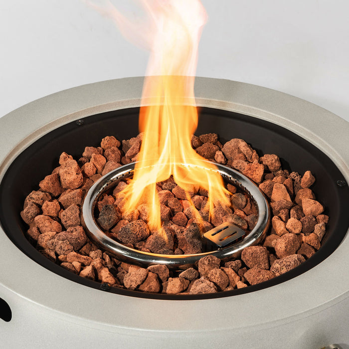 24' Propane Gas Fire Pit Bowl 50000 BTU - Steel Grey Outdoor Fire Pit