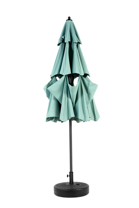 Aluminium 10ft 3 Tier Auto-Tilt Outdoor Patio Umbrella - Light Green