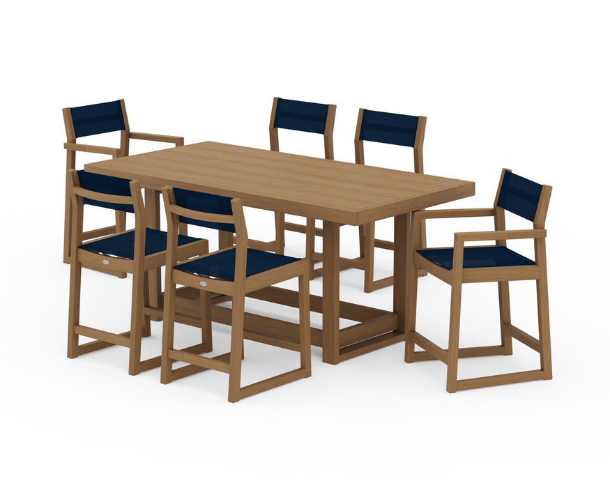POLYWOOD® EDGE Sling 7-Piece Counter Table Set