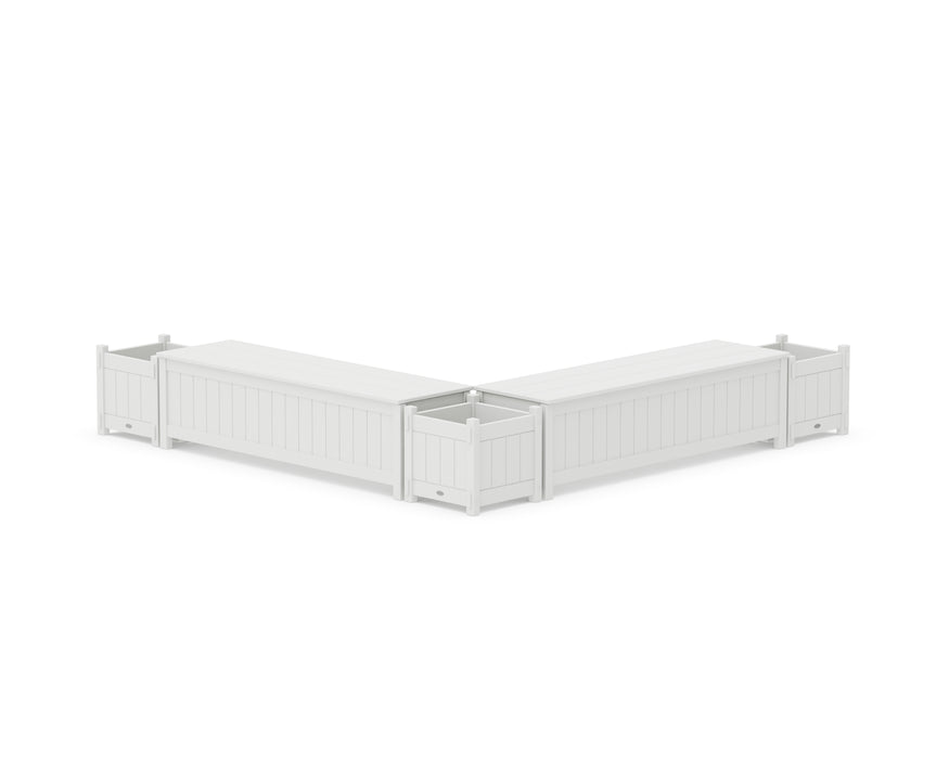 POLYWOOD® 60" Vineyard L- Shaped Planter Storage Bench Corner Set