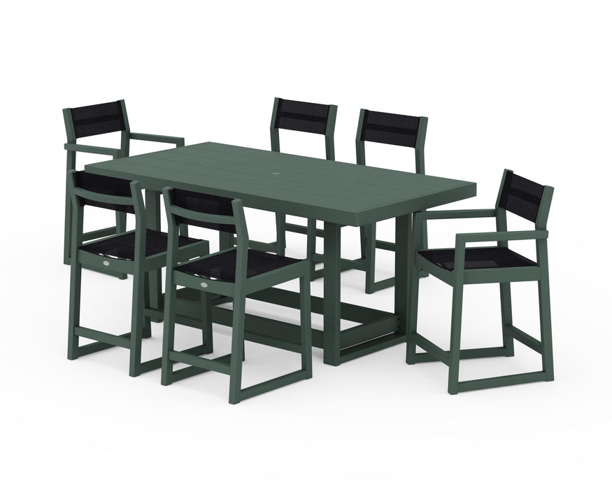 POLYWOOD® EDGE Sling 7-Piece Counter Table Set