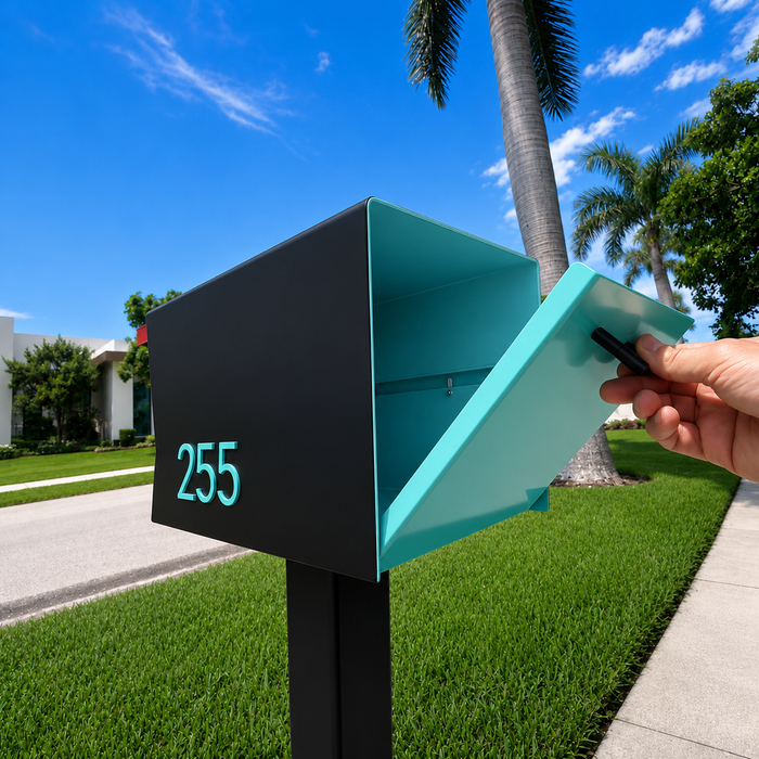 Retrobox-2.0  in TEXTURED MATT JET BLACK - Modern Mailbox
