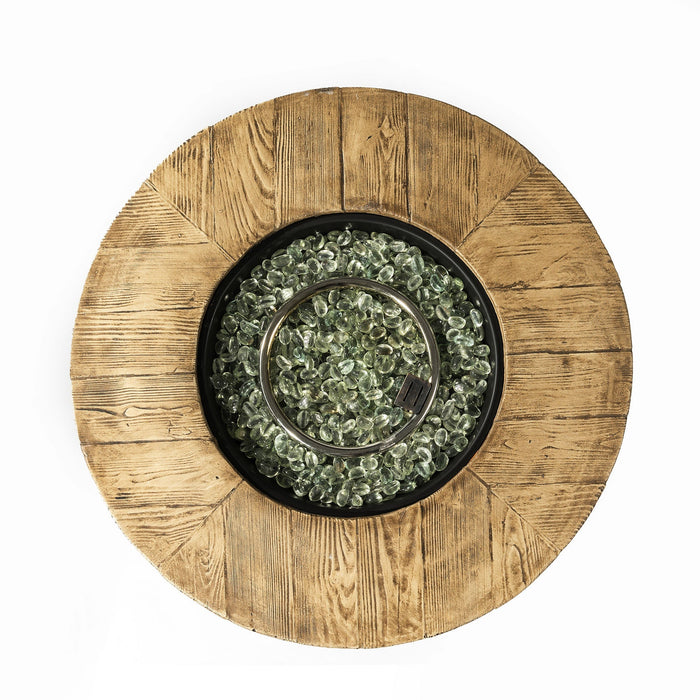 30' Propane Gas Fire Pit Table with Imitation Wood Grain Finish