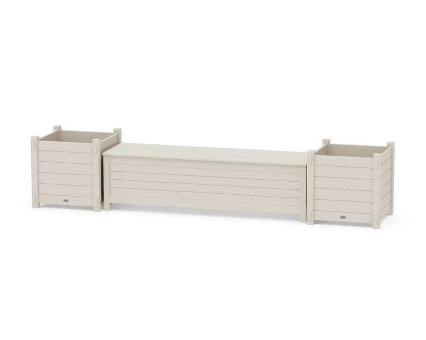 POLYWOOD® 60" Nautical Straight Planter Storage Bench Set- Large