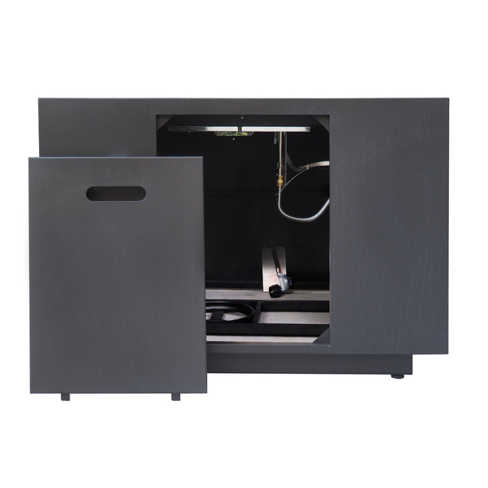 Outdoor Patio Propane Fire Pit 24" H x 31" W Square Iron Gas-burning Fire Pit