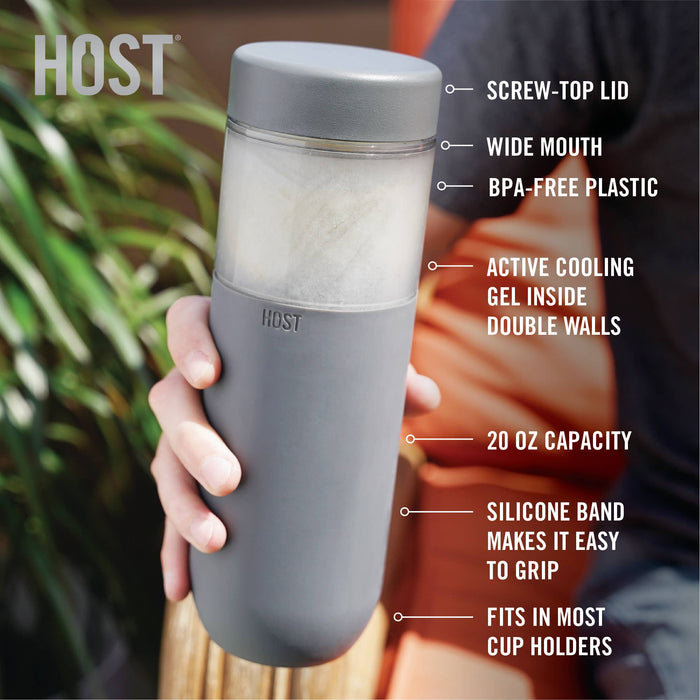 FREEZE™ Bottle Insulated w/ Active Cooling Gel - Gray