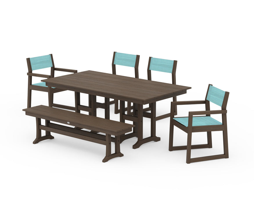 POLYWOOD® EDGE Sling 6-Piece Farmhouse Dining Set
