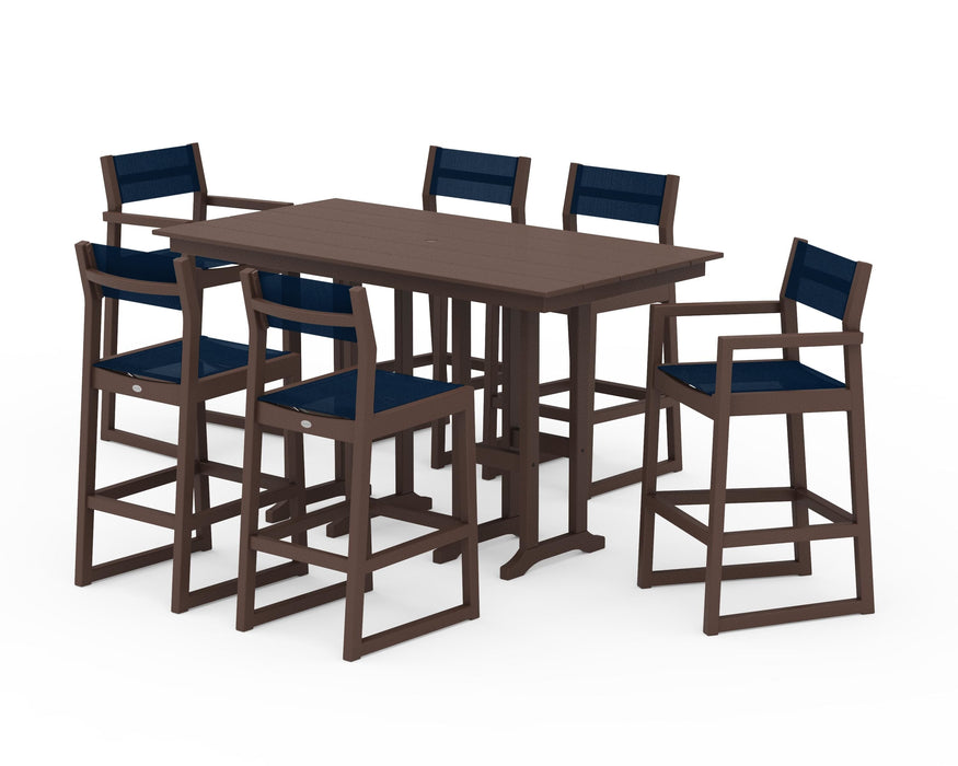 POLYWOOD® EDGE Sling 7-Piece Farmhouse Bar Set